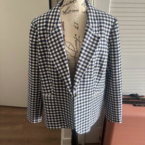 J. Crew navy plaid blazer